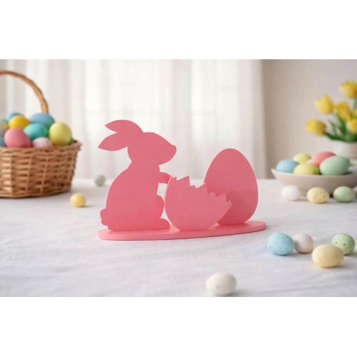 Décoration Lapin de Pâques moderne – Ornement table œuf design (plusieurs couleurs)