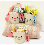 Panier de Pâques lapin personnalisé – Sac à friandises pour enfants (2 couleurs)