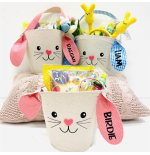 Panier de Pâques lapin personnalisé – Sac à friandises pour enfants (2 couleurs)