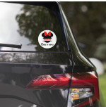 Autocollant Bébé à bord personnalisé Mickey & Minnie – Prénom (14x14 cm)