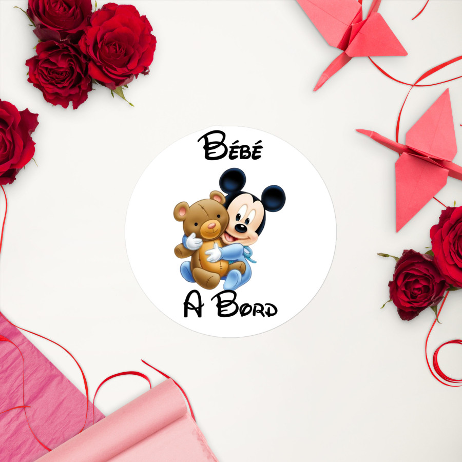 Autocollant Bébé à bord Disney – Sticker voiture bébé (14x14 cm)