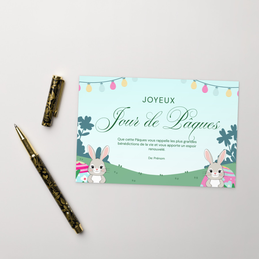 Carte de vœux de Pâques – Design festif 4 x 6"