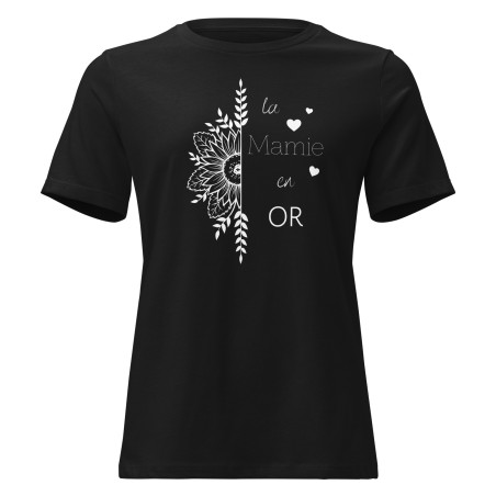 T-shirt Femme “La Mamie en Or” – Cadeau Original & Confortable