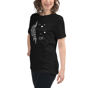 T-shirt Femme “La Mamie en Or” – Cadeau Original & Confortable