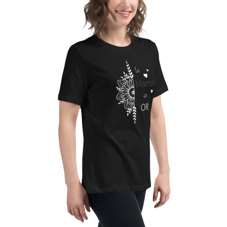 T-shirt Femme “La Mamie en Or” – Cadeau Original & Confortable