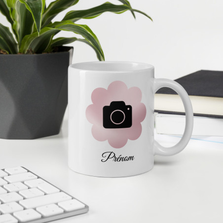 Mug Personnalisé Fleuri avec Prénom & Photo – Cadeau Unique